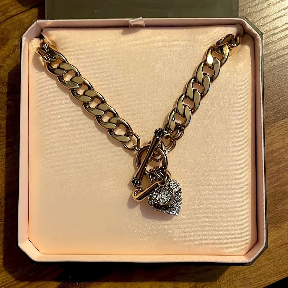 Original Juicy Couture Gold Diamond Heart Chain Necklace